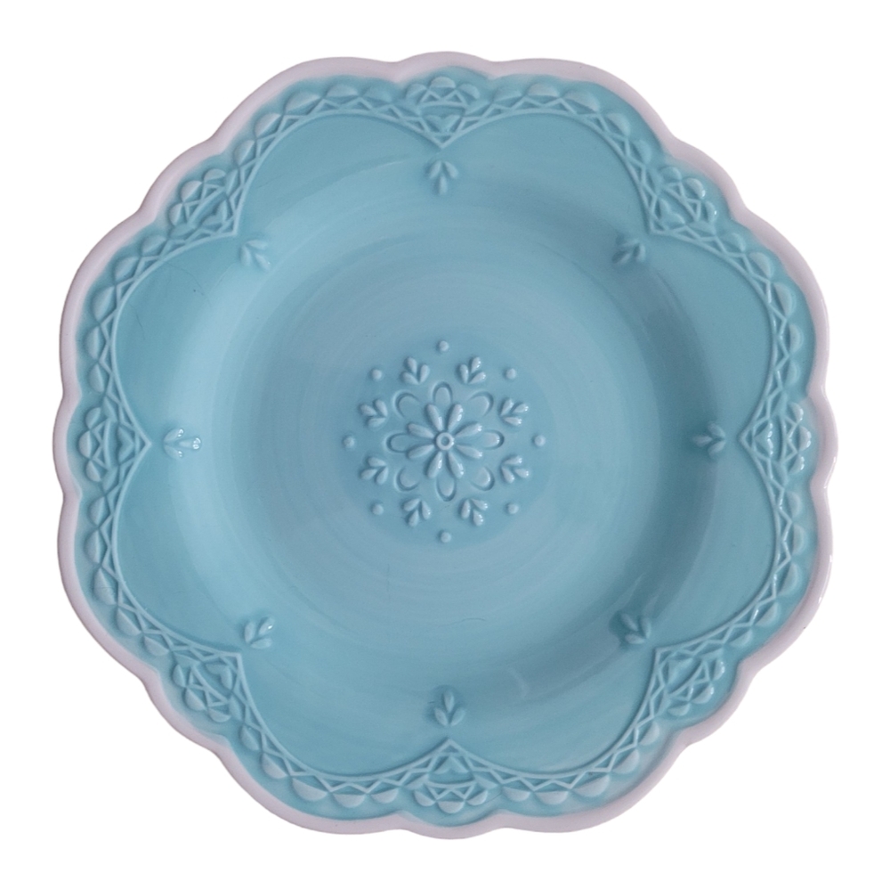 Pier 1 Imports blue Lacy salad dessert plate